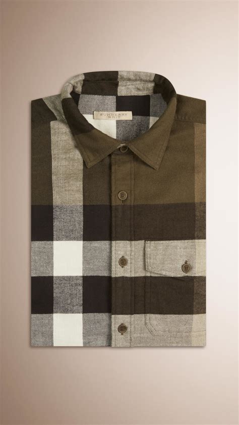 green plaid burberry shirt|Burberry plaid shirt men's.